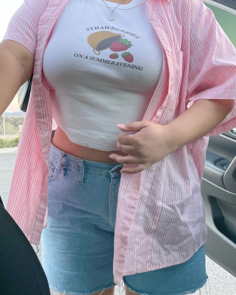 Graphic Tee with Oversized Shirt Layer