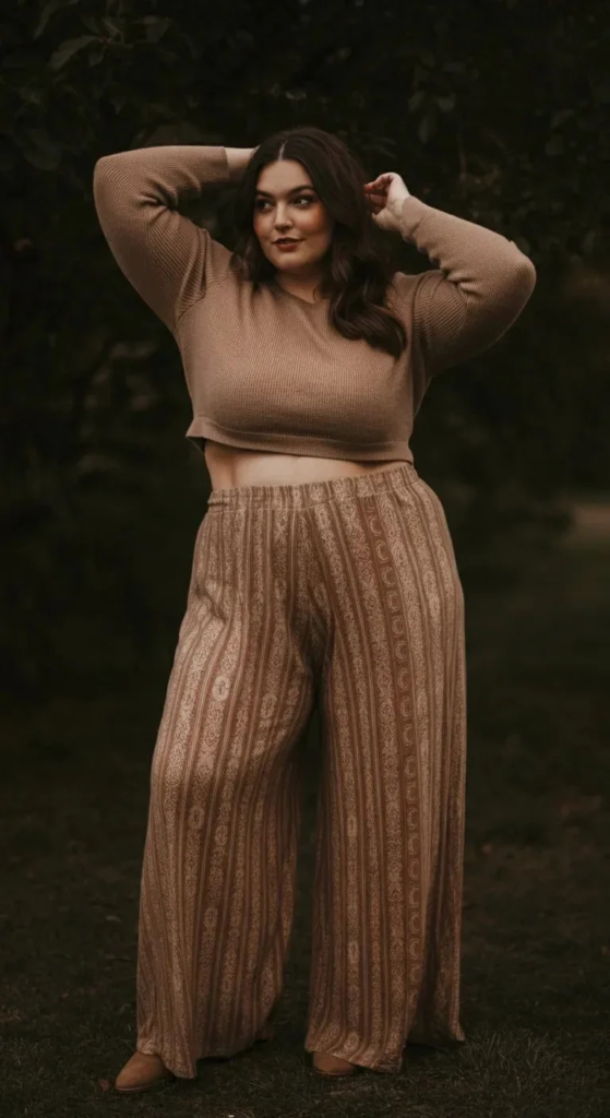 Wide-Legged Palazzo with Crop Top