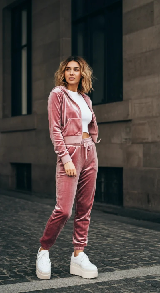 Velour Tracksuit Set