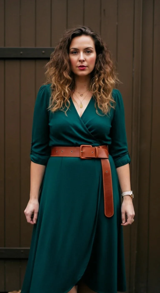 Wrap Dress with Statement Belt