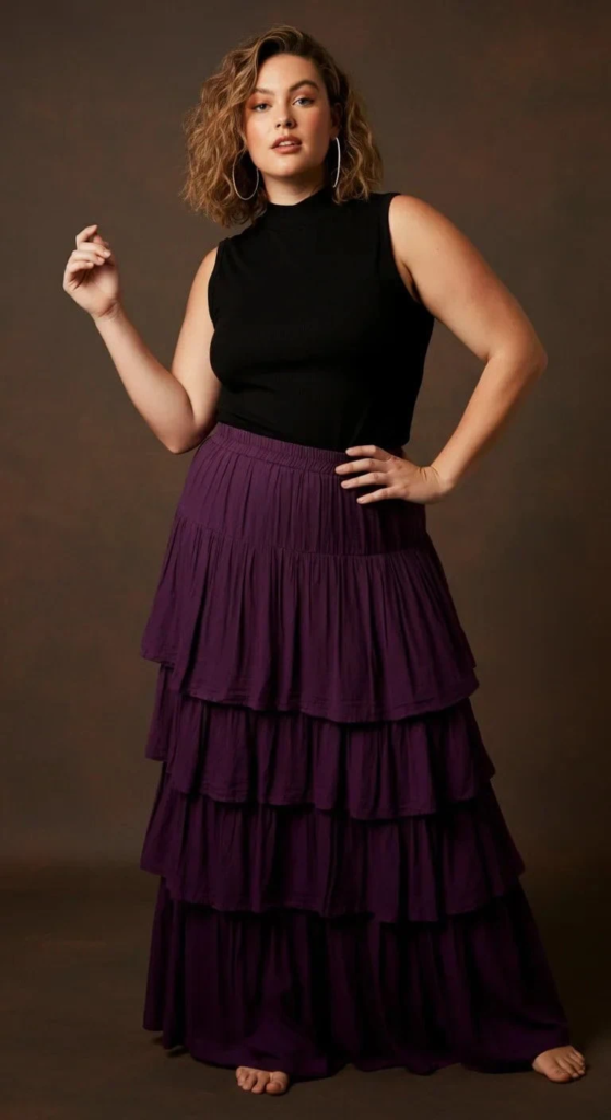 Tiered Maxi Skirt with Fitted Tank