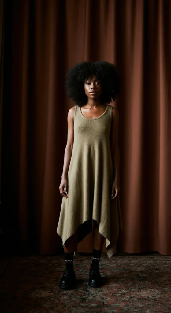 Asymmetrical Midi Dress