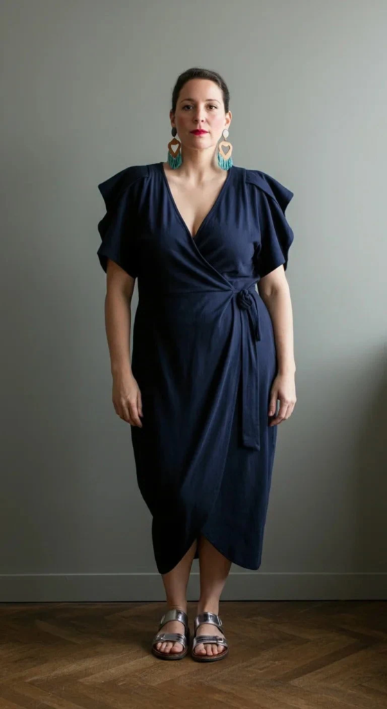Wrap Dress with Architectural Details