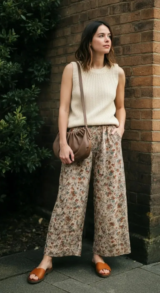 Knit Tank Top with Palazzo Pants