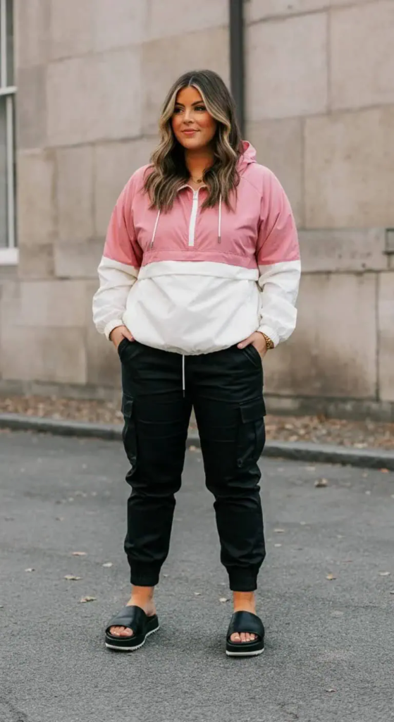 Two-Tone Windbreaker and Cargo Joggers