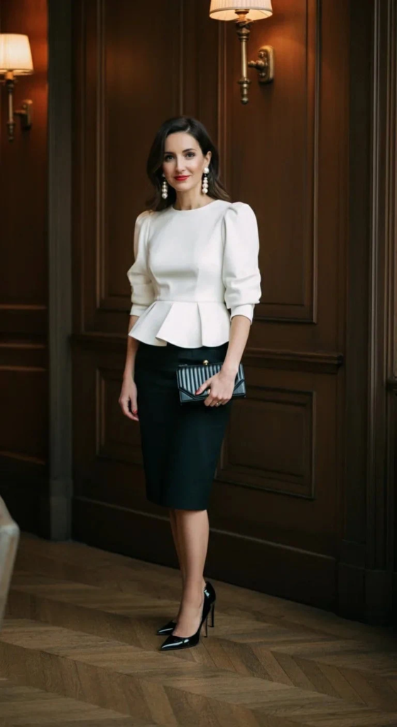 Pencil Skirt with Peplum Top