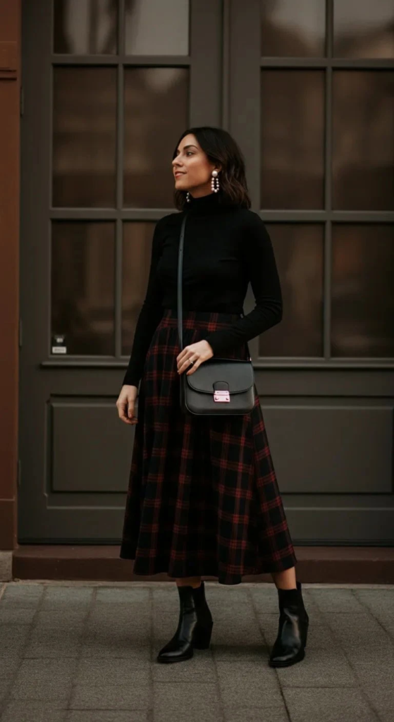 Midi Skirt with Turtleneck