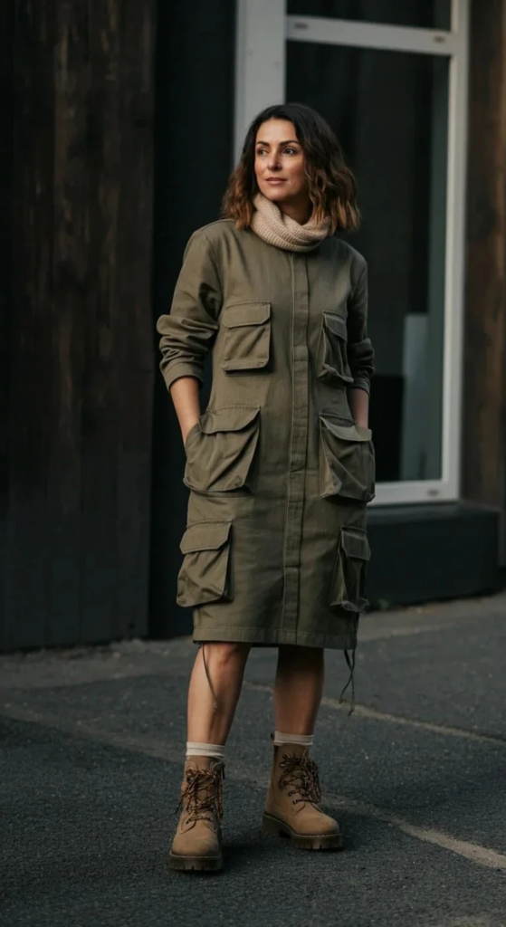 Cargo Dress with Technical Details
