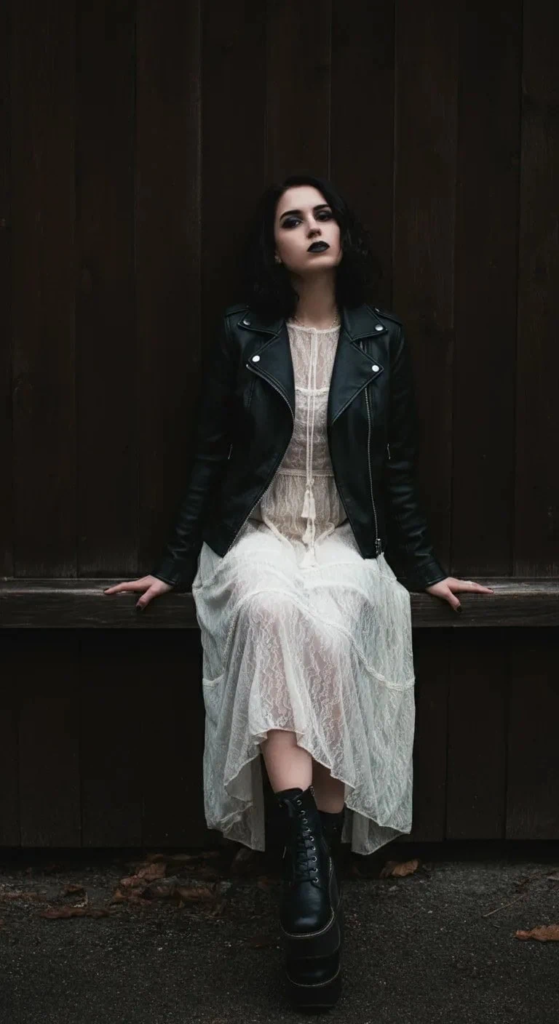 Leather and Lace Contrast