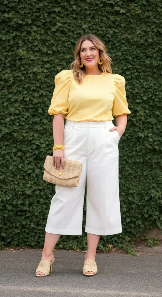 7. Puff Sleeve Top and Culottes