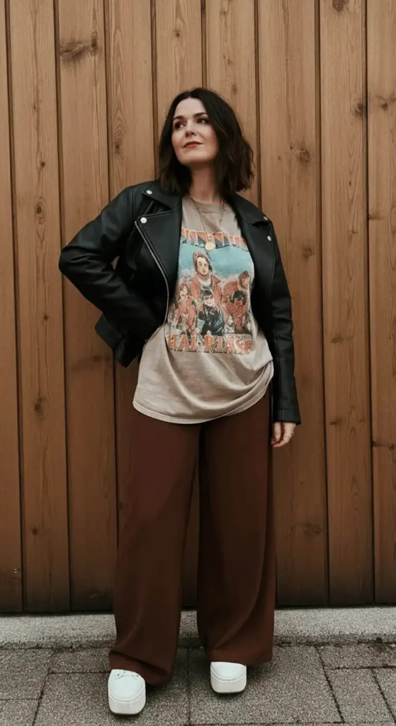 Graphic Tee and Wide Leg Pants