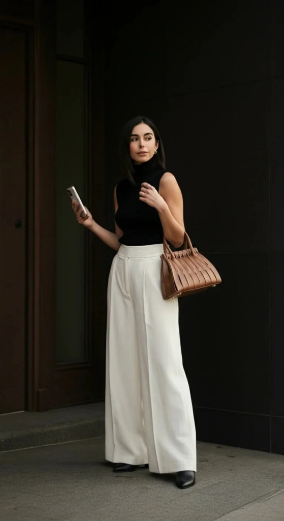 Sleeveless Turtleneck with Palazzo Pants