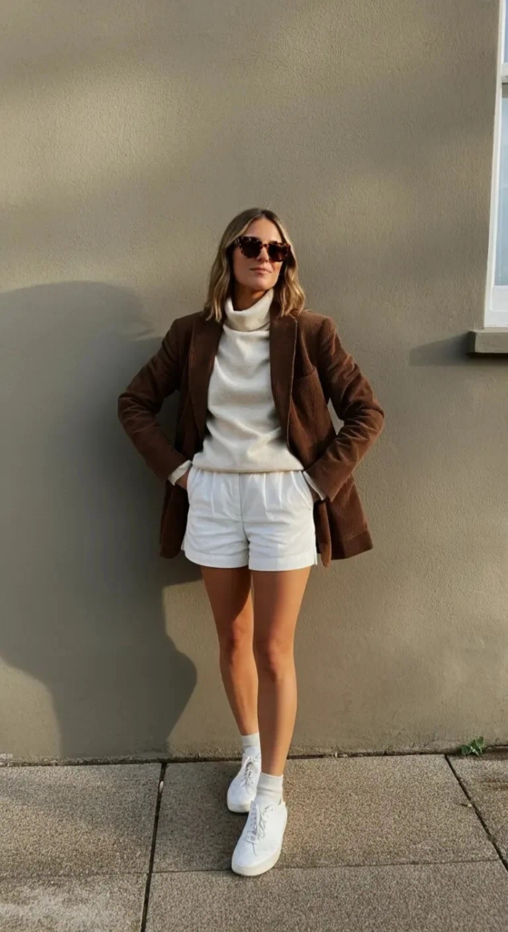 Corduroy Blazer with Tennis Shorts