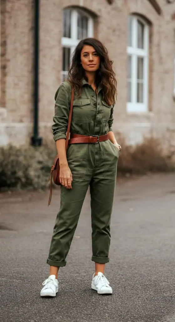 Utility Jumpsuit with Statement Belt
