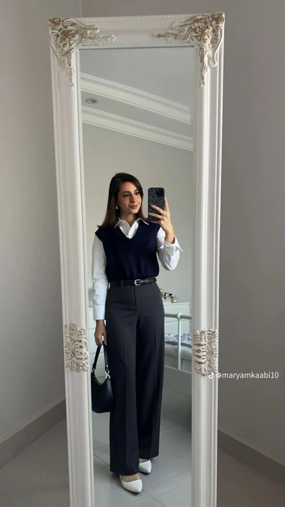 Classic Preppy Vest and Crisp White Shirt