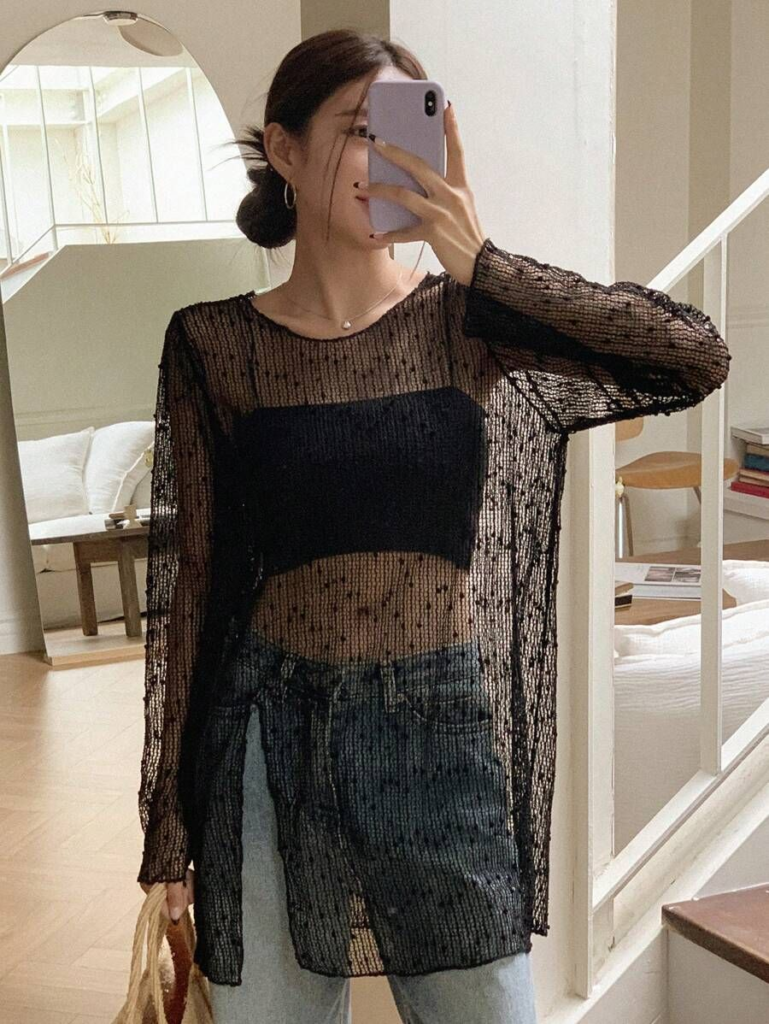 Sheer Overlay and Swimsuit