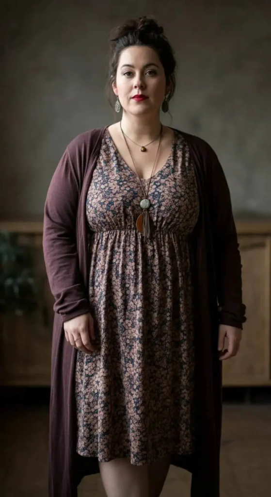 Layered Midi Dress with Duster