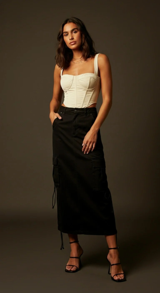 Corset Top and Cargo Maxi