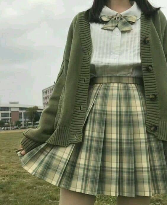 Preppy Plaid and Cozy Cardigan Combo