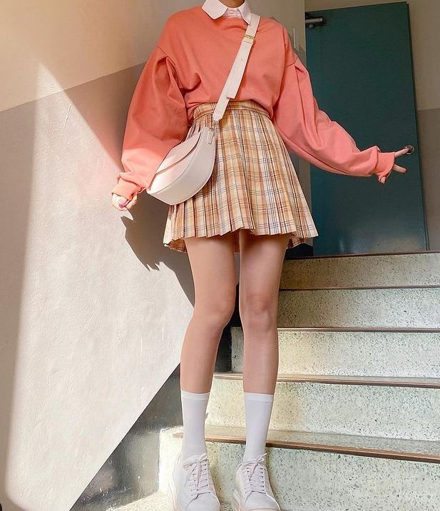 Peachy Plaid Preppy Perfection