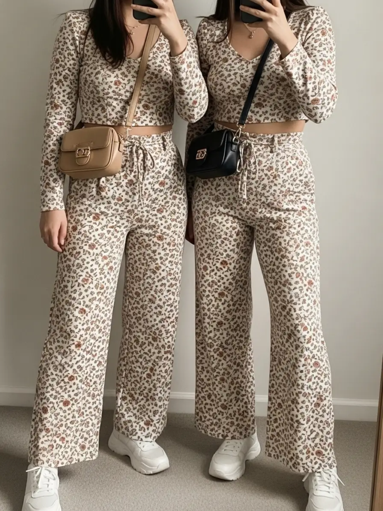 Two-Piece Co-ord Set with Chunky Sneakers