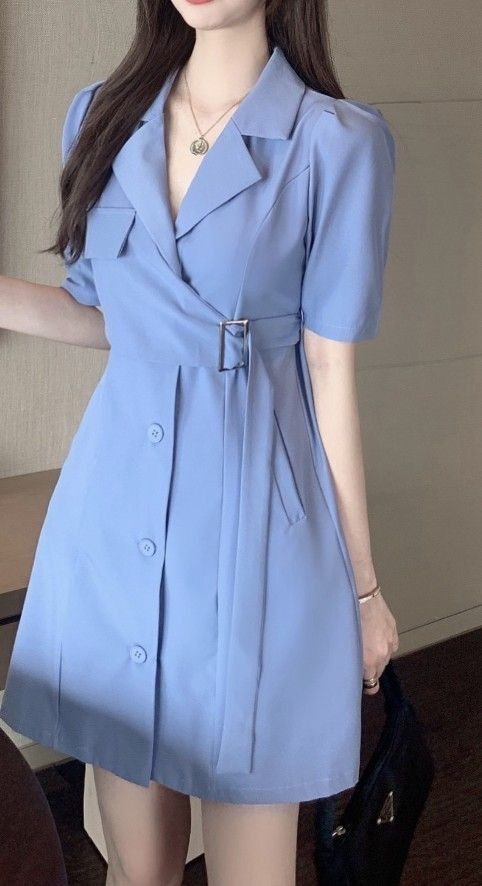 Powder Blue Wrap Dress