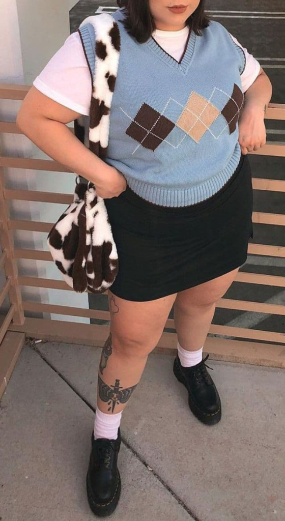 Preppy Chic with Edgy Twist