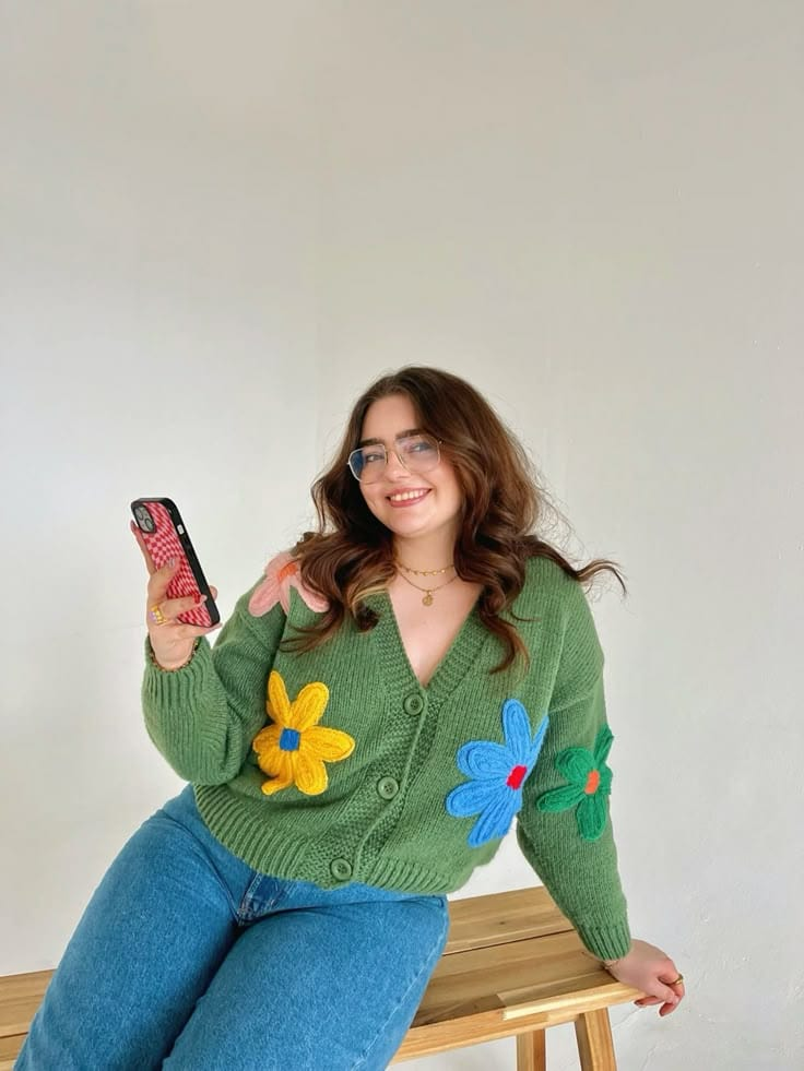 Floral Cardigan with Playful Flair