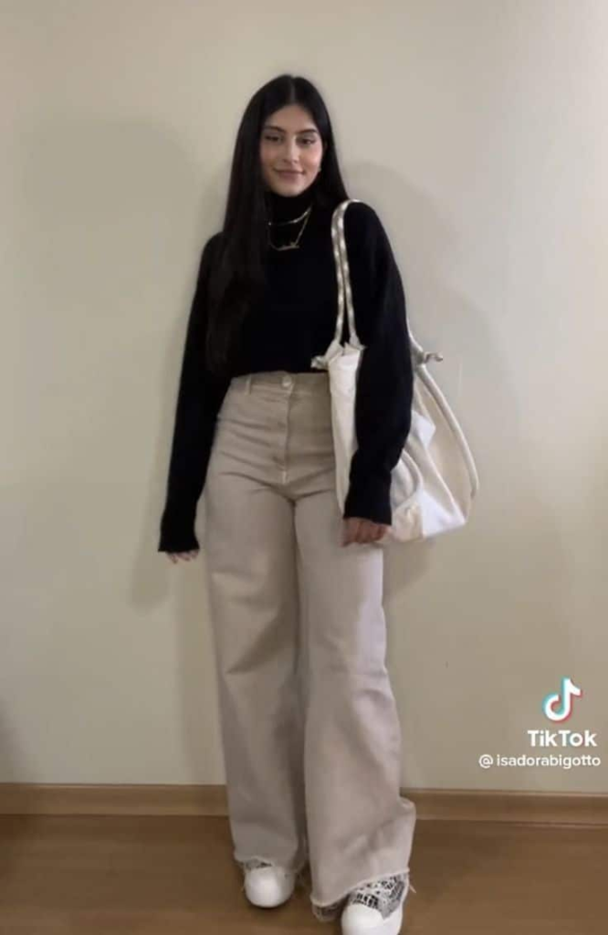 Chic Monochrome with Wide-Leg Pants