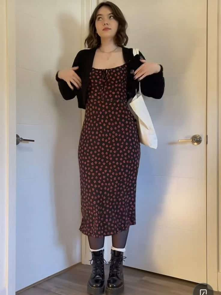 Polka Dot Dress with Edgy Accents