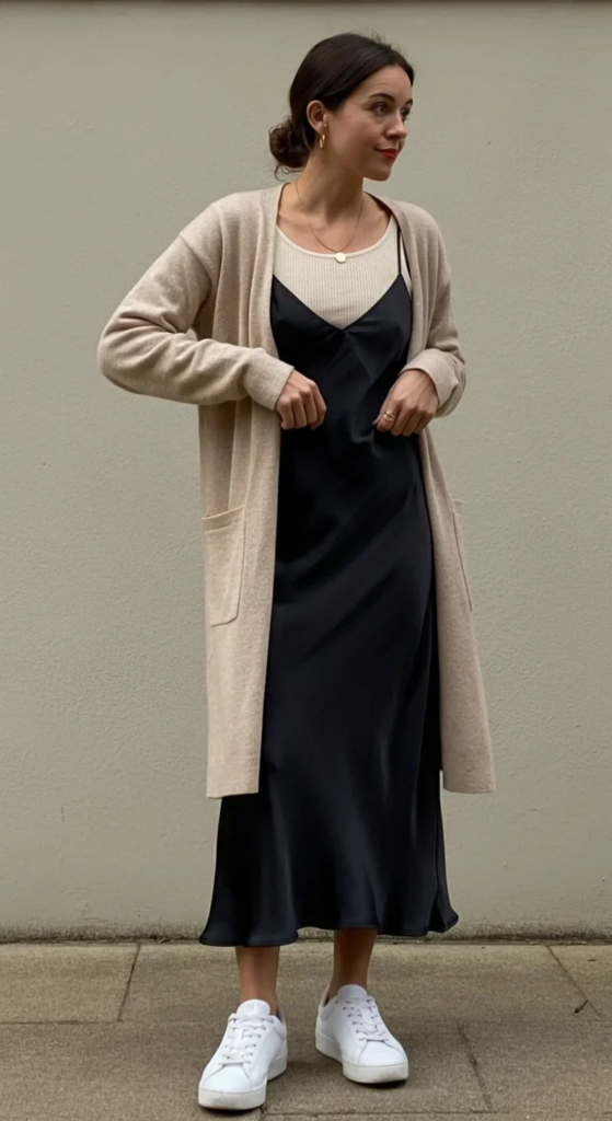 Cardigan and Slip Maxi