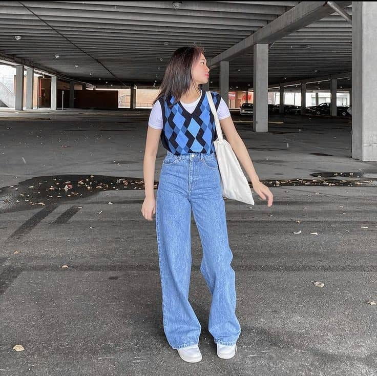 Preppy Chic with Argyle Vest