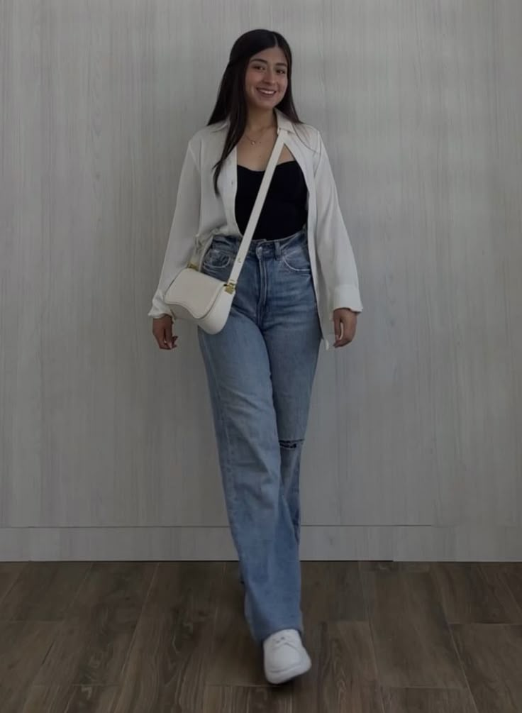 Chic Layers with Wide-Leg Jeans