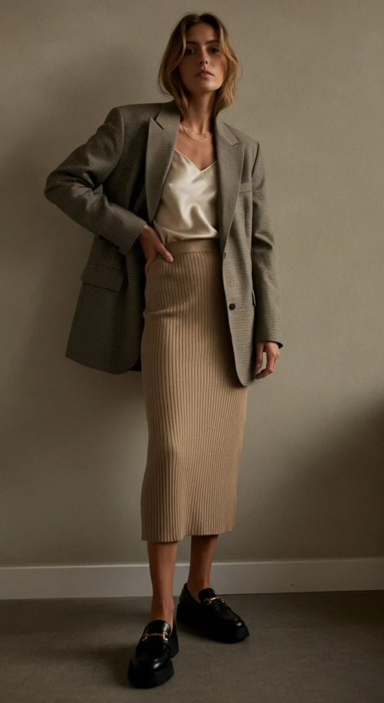 Knit Midi with Blazer