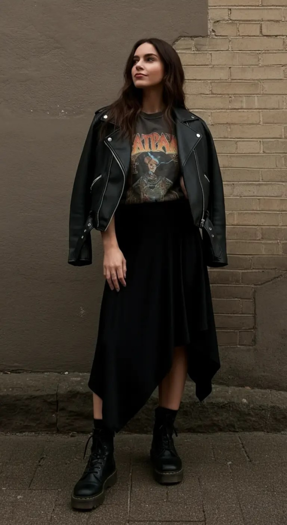 Asymmetric Midi with Cropped Jacket