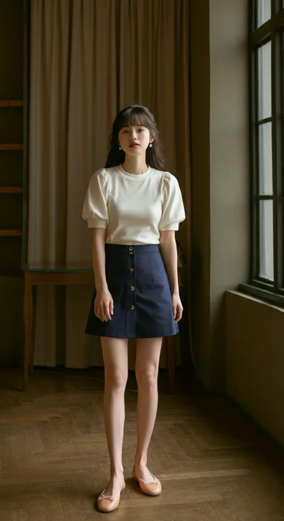 Puff Sleeve Top and A-Line Mini