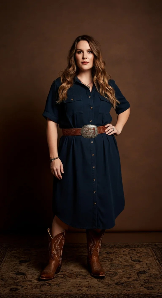 Ranch Dress with Tooled Belt