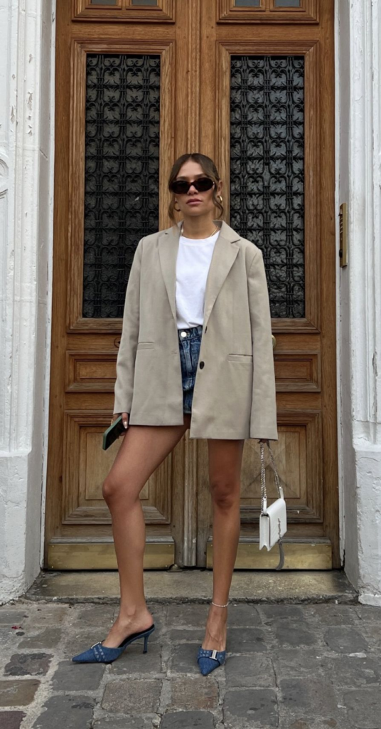 Oversized Blazer and Bike Shorts
