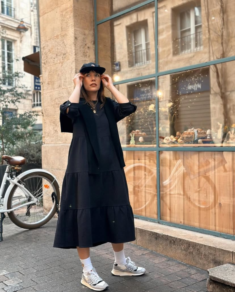 Slip Dress and Chunky Sneakers