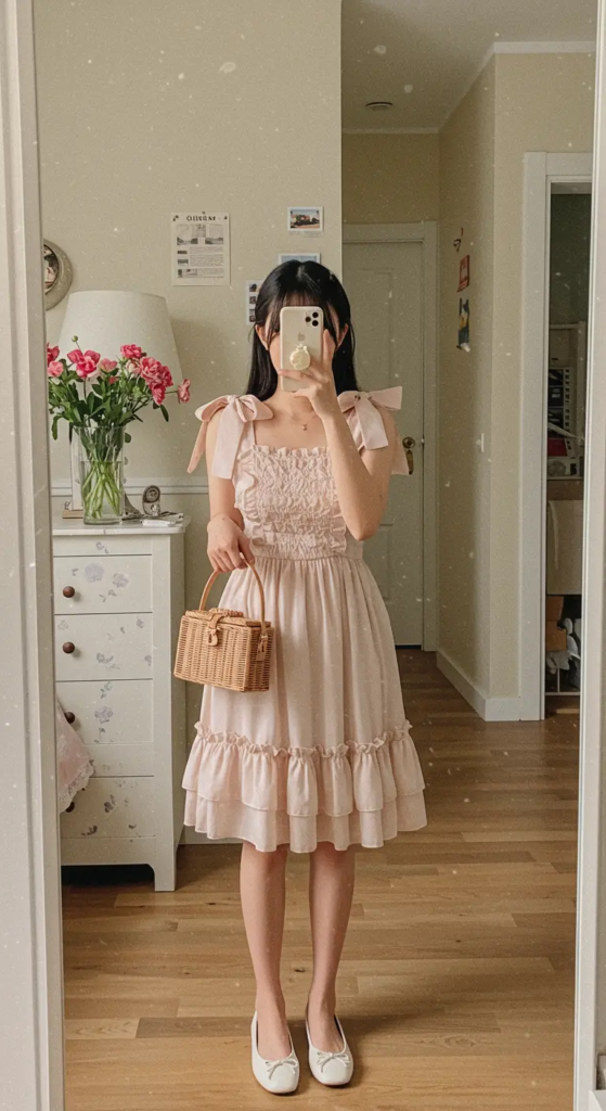 Ruffled Sundress with Bow Accents