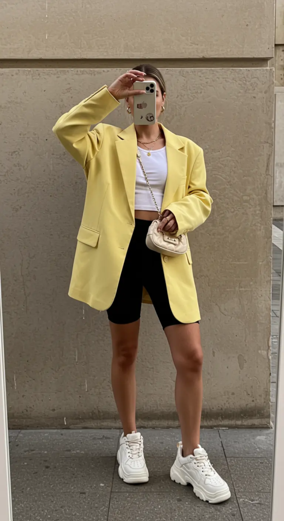 Pastel Blazer and Bike Shorts