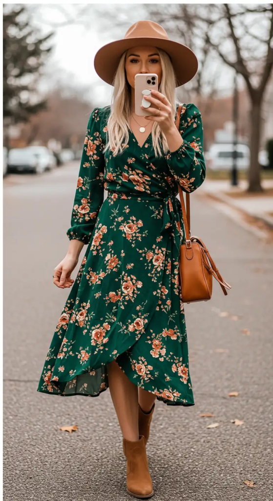 Wrap Dress and Ankle Boots