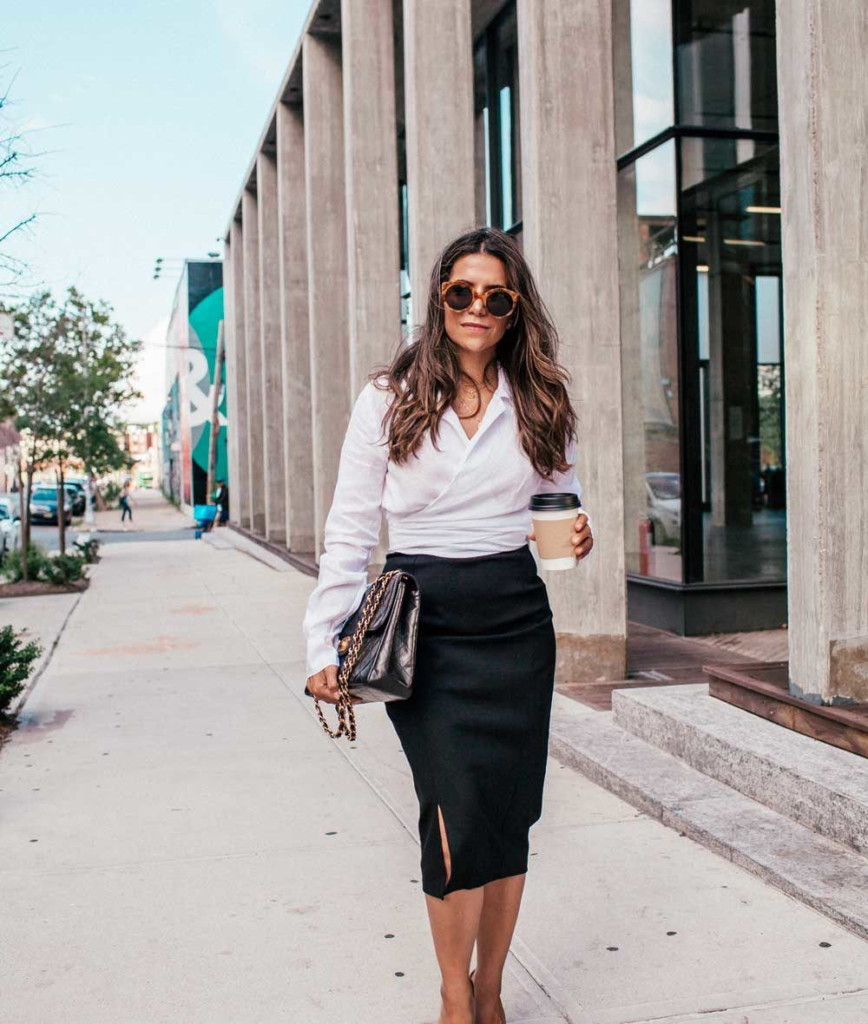 Wrap Blouse and Pencil Skirt