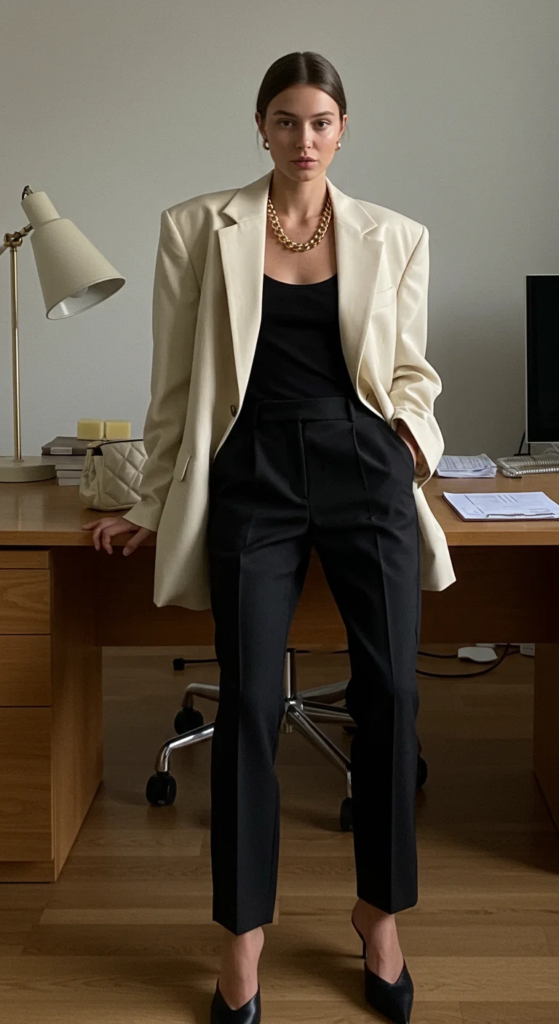 Oversized Blazer and Tapered Trousers