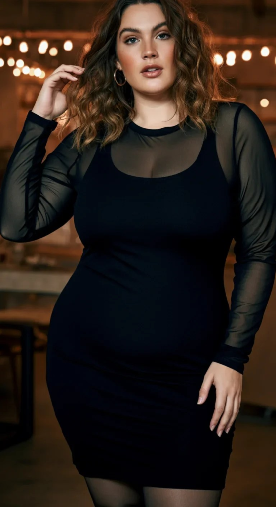 Mesh Overlay Bodycon