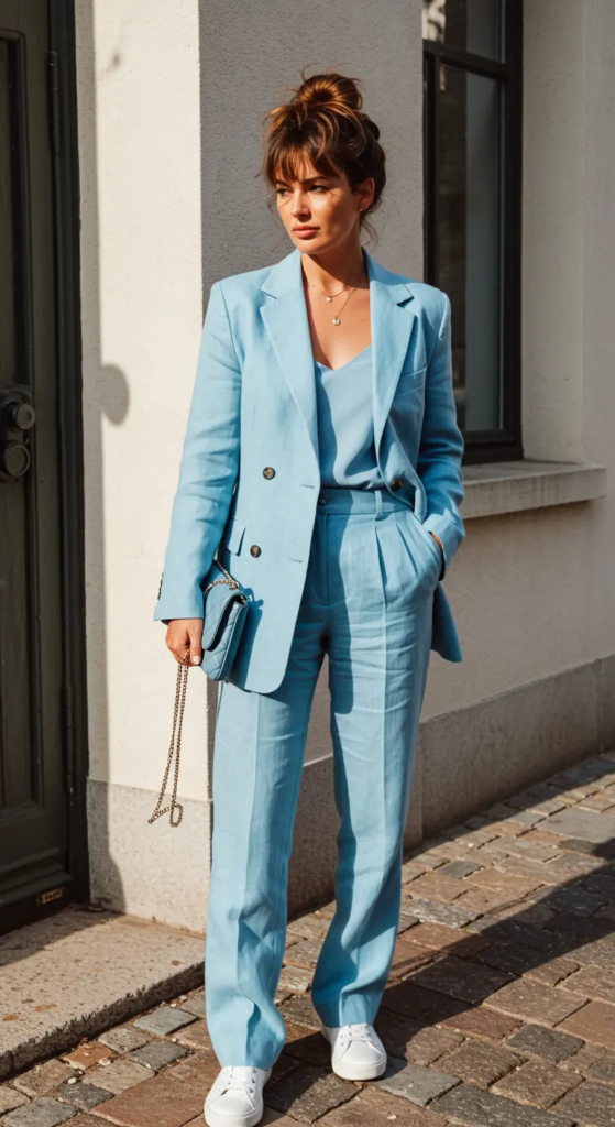 Linen Blend Trouser Suit