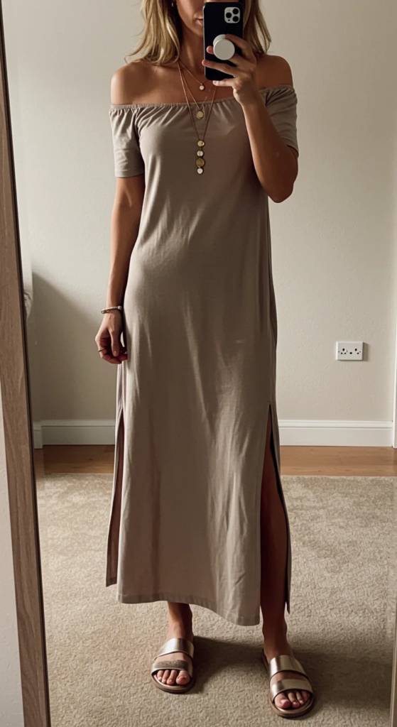 Off-Shoulder Maxi Dress