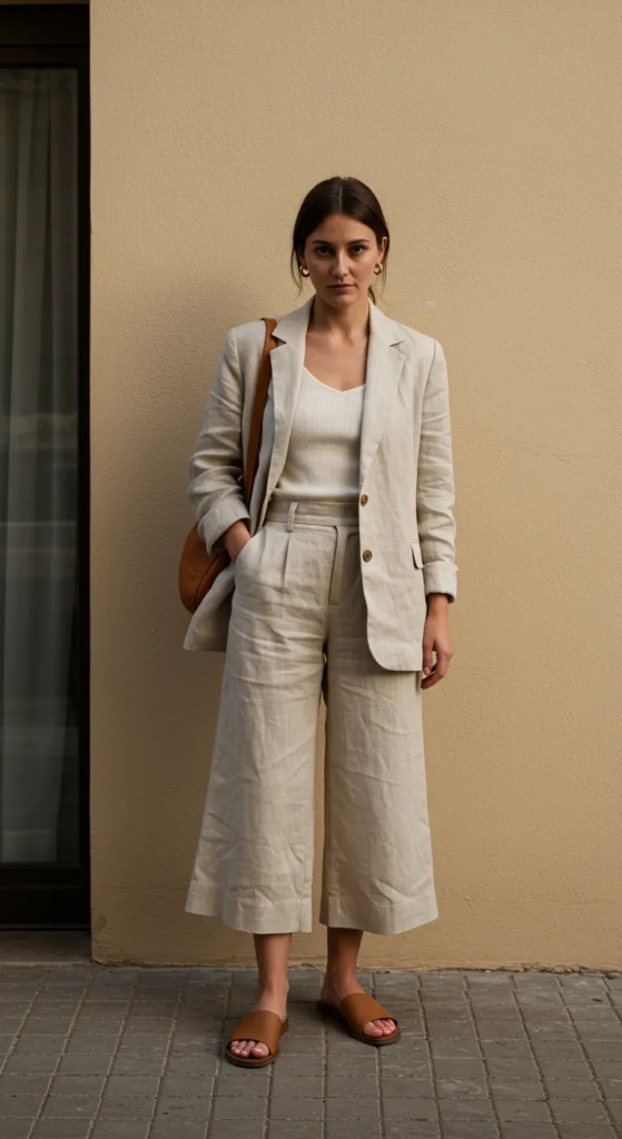  Breezy Linen Blazer and Culottes
