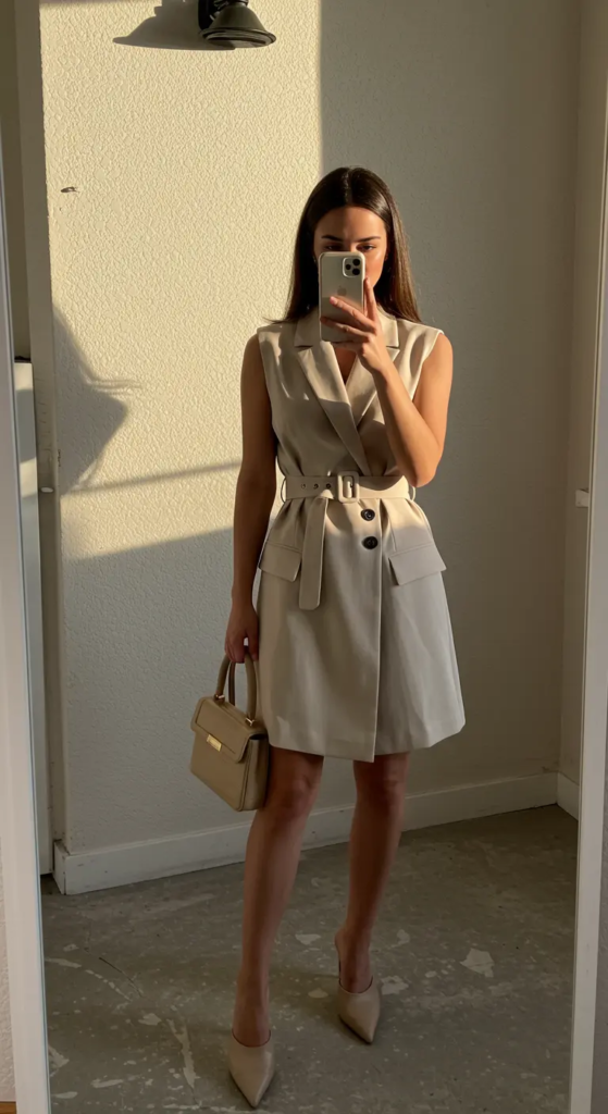 Sleeveless Blazer Dress