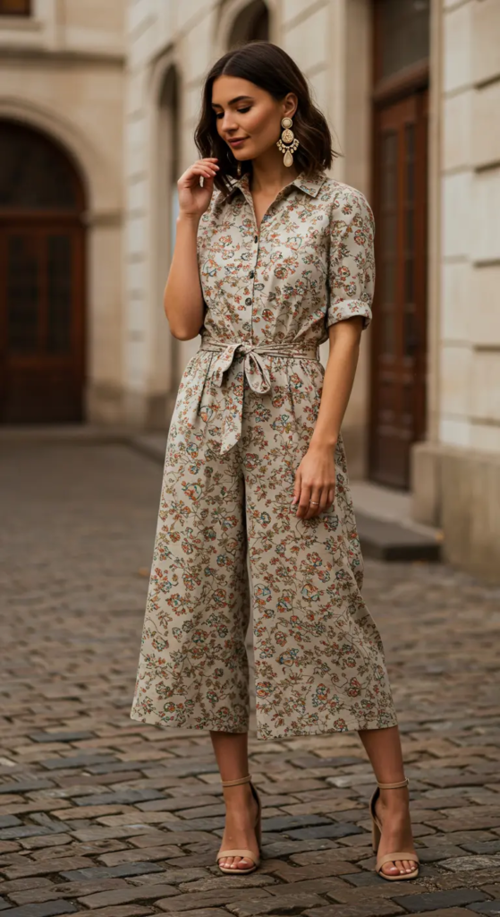 Printed Culotte Jumpsuit